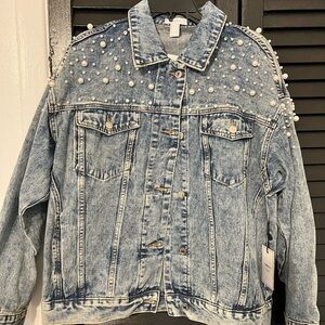 Pearl & diamond denim jacket